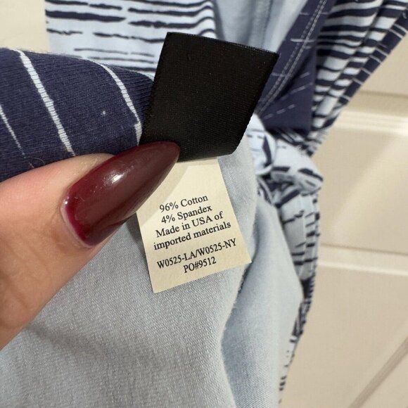 Betabrand Navy and White Wrap Romper Dress - Picture 6 of 6